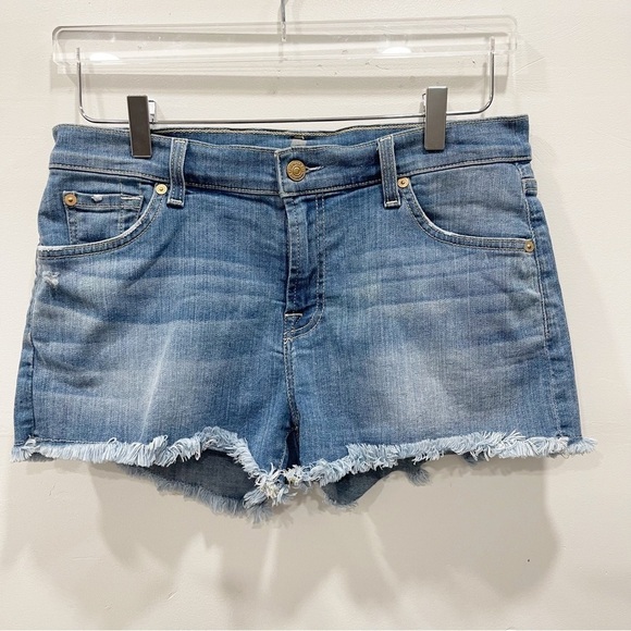 7 For All Mankind Denim Cutoff Shorts Size 28 - Picture 1 of 8